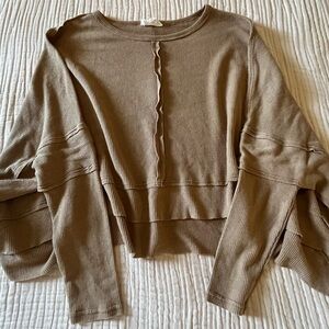 Peach Love California Cropped Dolman Sleeve Womens Top Size Small